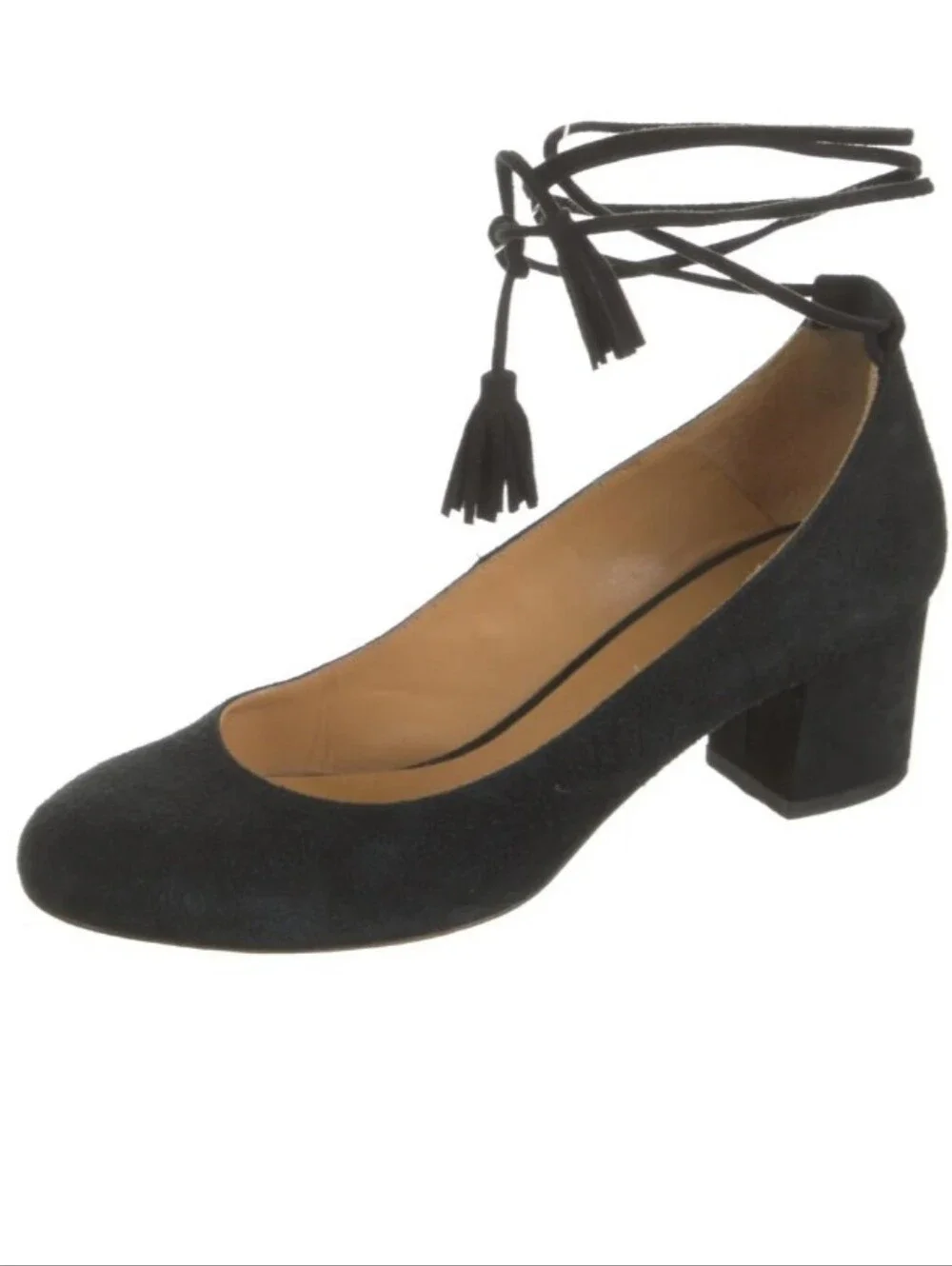 SÉZANE Black Suede Tassel Accents Pumps Sz 41